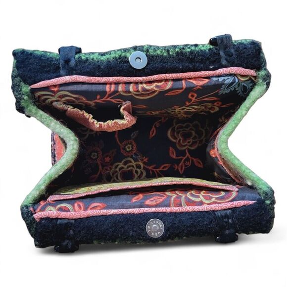 Rare USA TM 319644 Vintage Y2K Knit Felt Multi - Melamine Handle Bag Hippie Boho - Picture 8 of 10